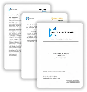 Prepared documents for reporting stolen crypto to the police