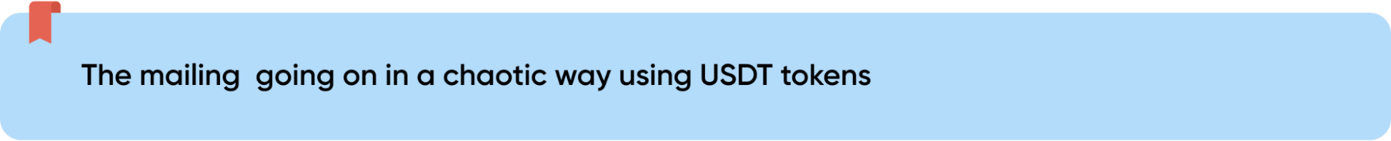 The mailing going on in a chaotic way using USDT tokens